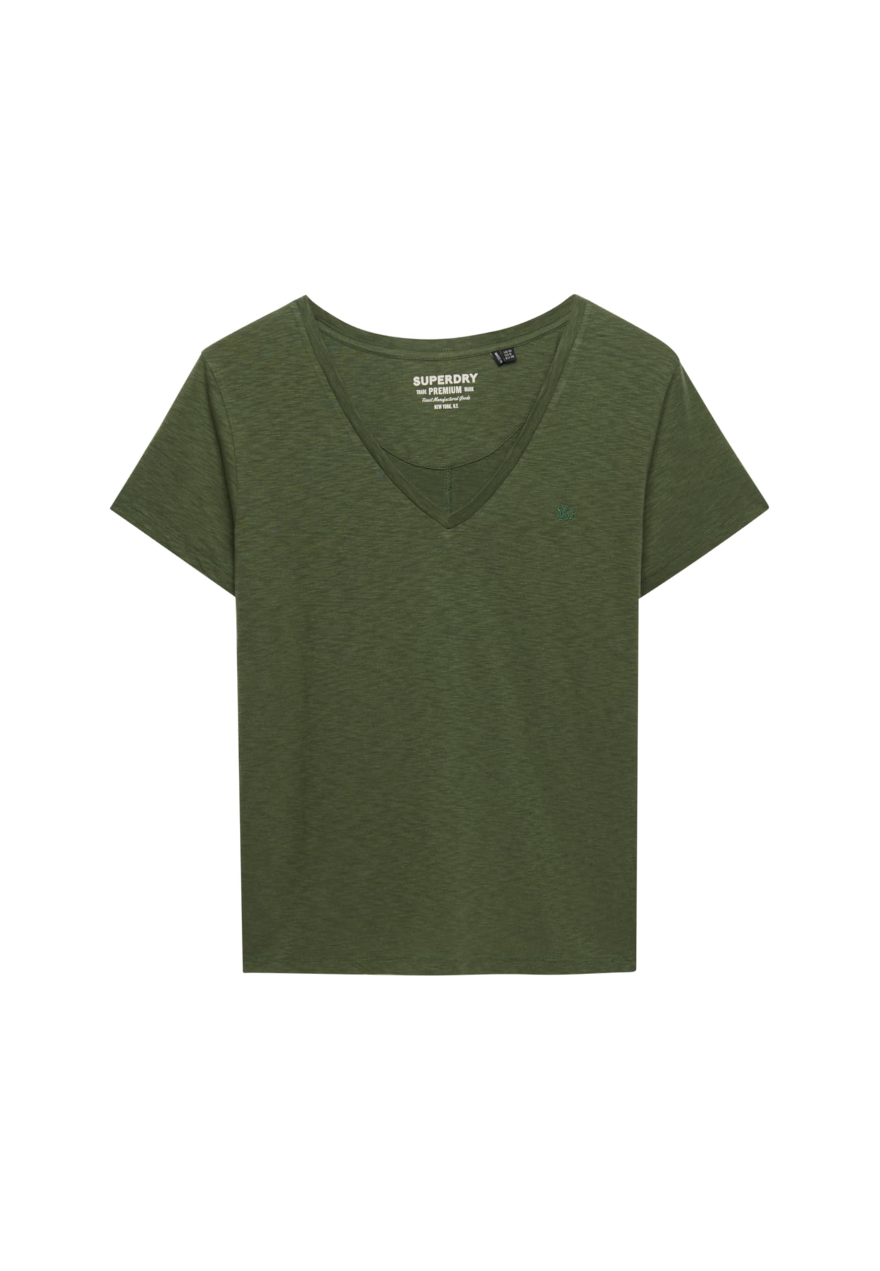 Superdry Women's Vert V-Neck T-Shirt Slub Emb De Studios