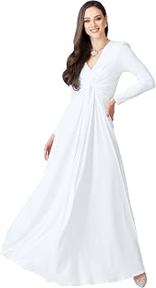 KOH KOH Womens 2025 Long Sleeve Flowy Formal Evening Elegant Designer Maxi Dress