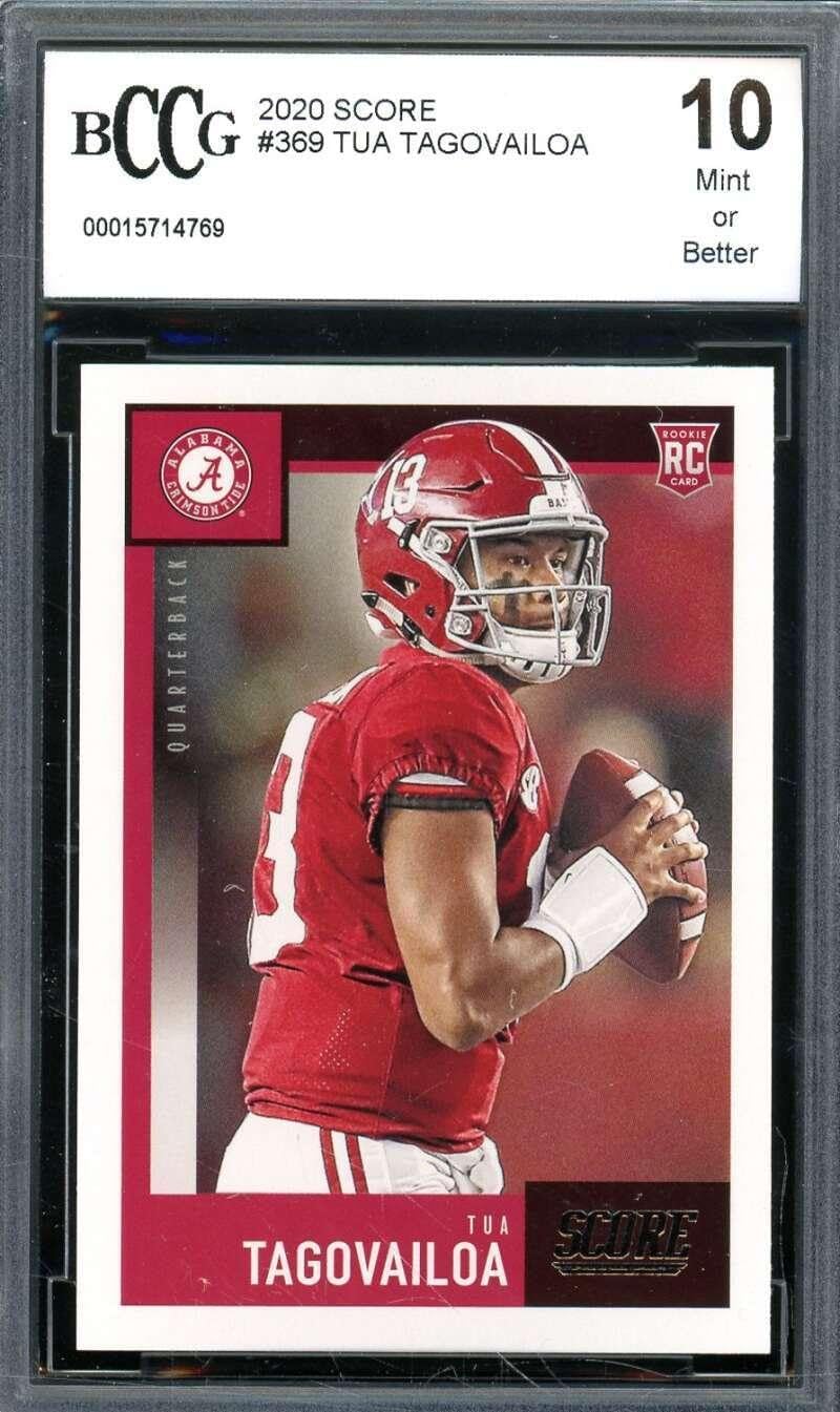 Tua Tagovailoa Rookie Card 2020 Score #369 BGS BCCG 10 - Unsigned Football Cards