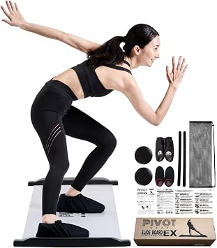 PIVOT-GEAR Slide Board Training High Grade Version ZEROEX Lower Body Training Equipment Sliding Board 180 White Transparent