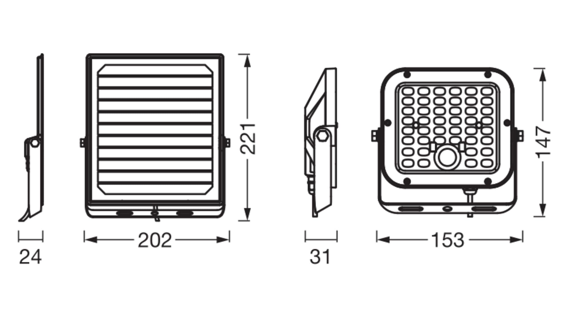 OSRAM LED-Solar-Außenleuchte Endura Outdoor schwarz mit Flutlicht und Solar-Panel, 5 m langes Kabel, mit Fernbedienung und PIR-Bewegungsmelder, 10 W, 1400 lm, 840, 4000 K Lichtfarbe, EEK A