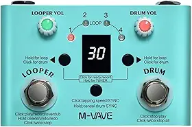 Pedal de Efeito M-VAVE LOST TEMPO V2 com 30 Baterias, Looper de 11 Minutos e Afinador - Portátil, USB-C e Compatível com DAWs para Guitarra e Produção Musical