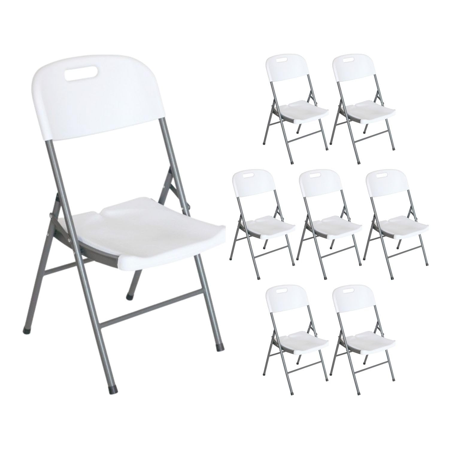 7H SEVEN HOUSE Pack 8 Sillas Plegables con Asa 47x58x87cm 7house