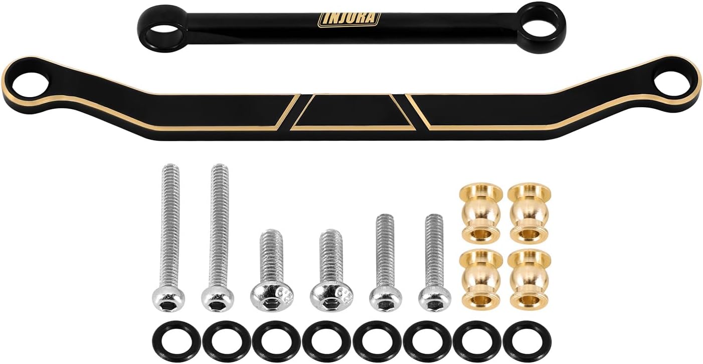 INJORA Brass Skid Plate, Steering Knuckle, Outer Portal Housing, Steering Link and Diff Cover for 1/18 RC Redcat Ascent-18 Upgrade