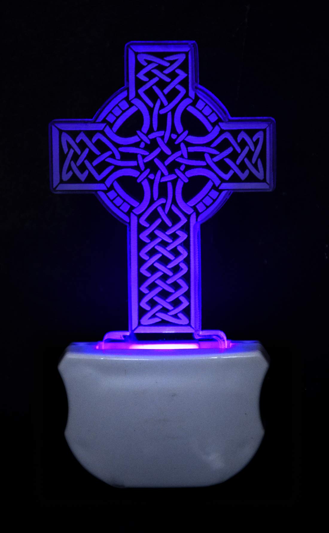 Zulka Get your traditions Christian Cross 3D Illusion Multicolor Acrylic Night Lamp for Bedroom,Kids Room(Pack of 1)