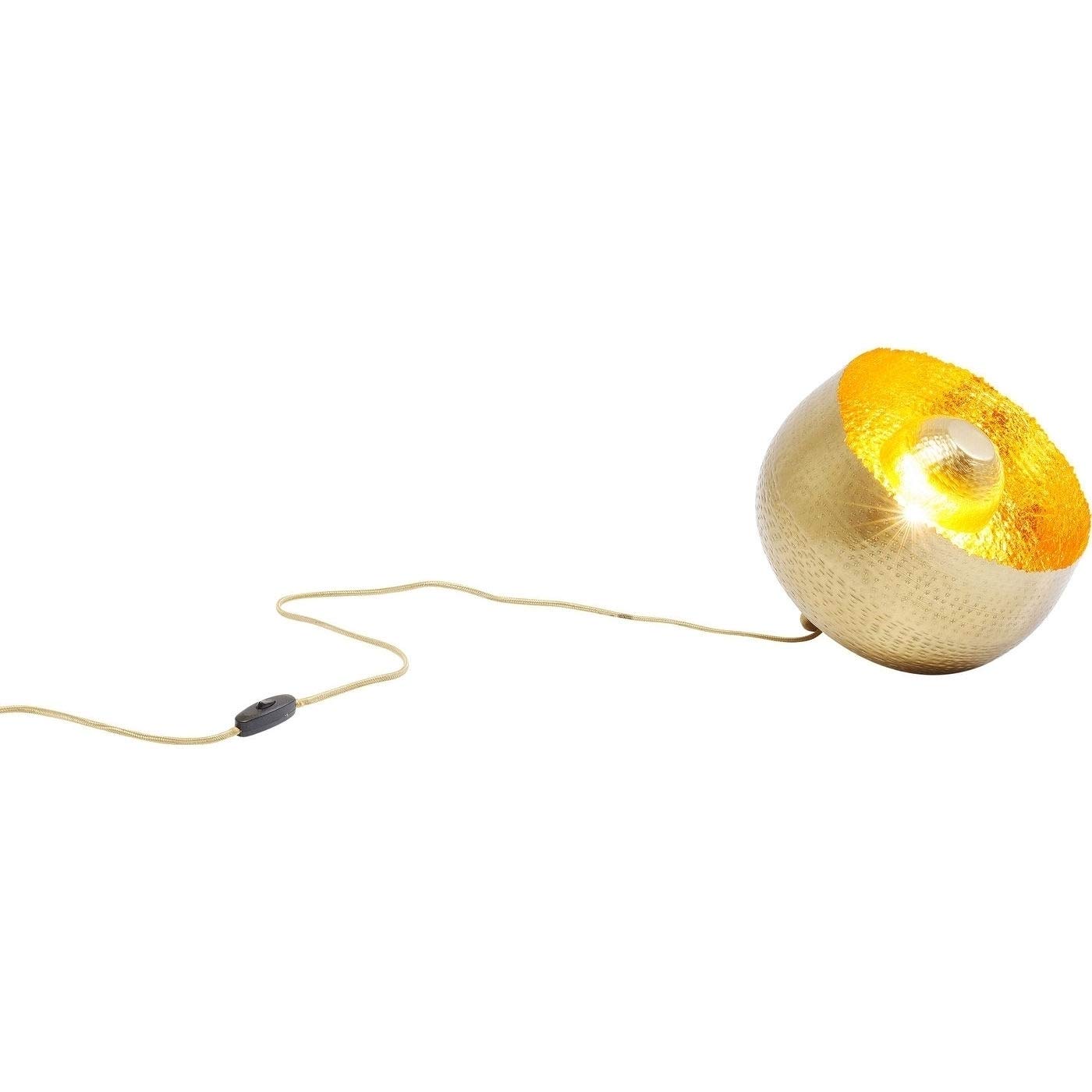 Kare Design Lampada Da Pavimento Apollon, Oro, Ø28Cm, Piantana Color Oro Opaco, Lunghezza Filo 200Cm, Superficie Martellata, Lampadina Non Inclusa