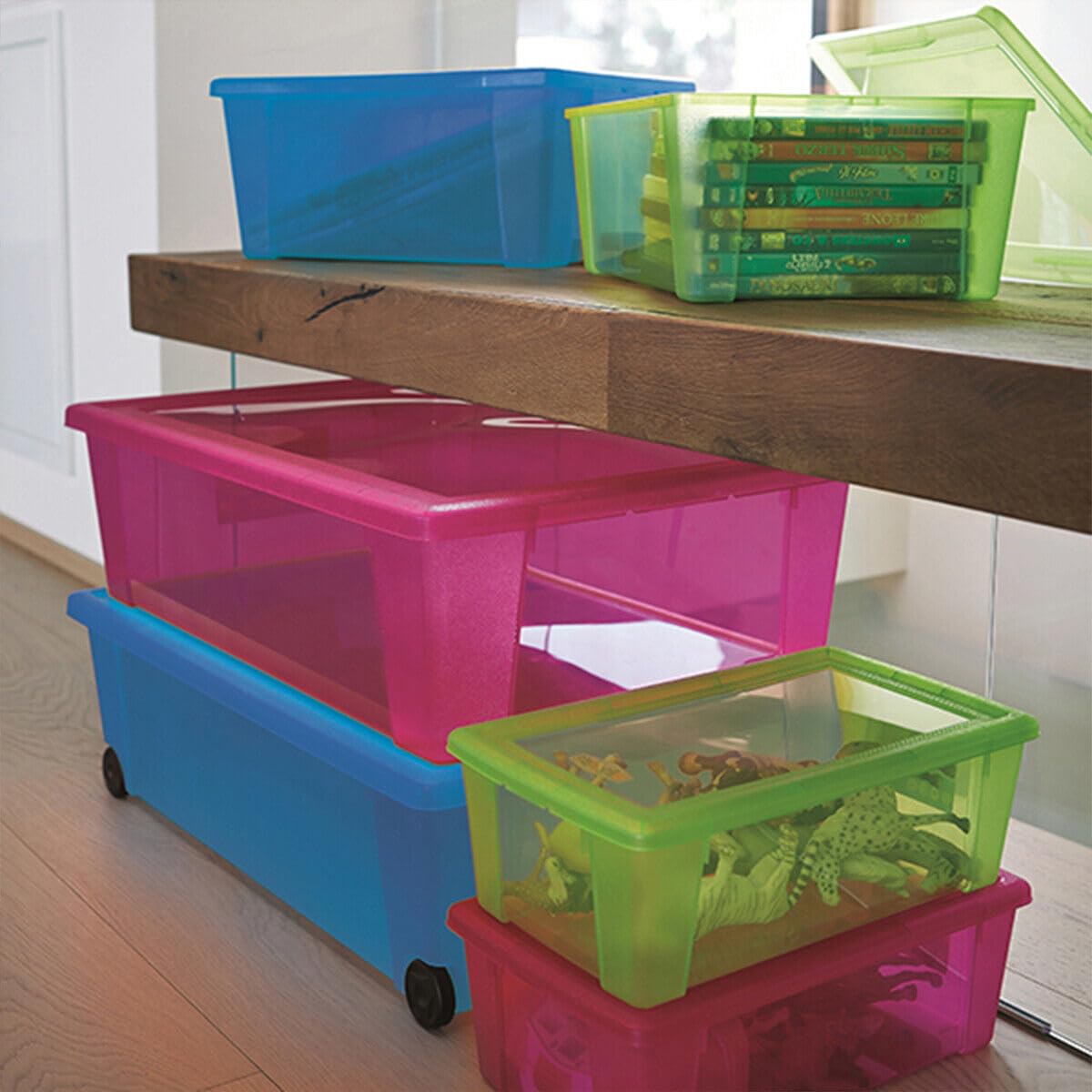 Contenitori Storage Visual Box XL - 39x29x17 Cm, 15L, Trasparenti, Per Casa, Ufficio E Cucina