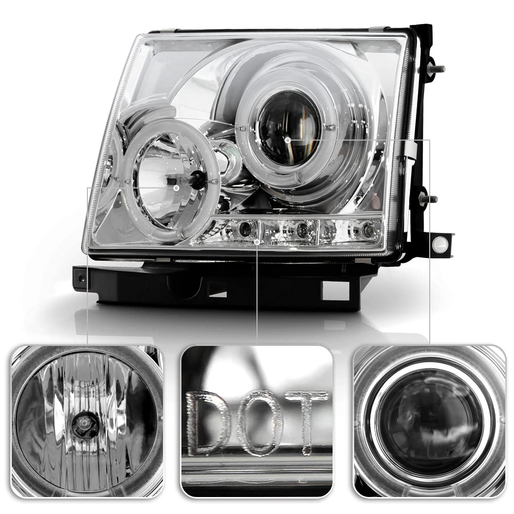 ACANII - For Black 2001-2004 Toyota Tacoma DRL LED Headlights Head Lights Built In - Foto 13