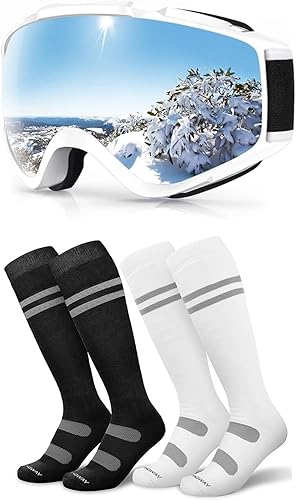 findway OTG - Gafas de esquí y 2 pares de calcetines de esquí para hombres y mujeres