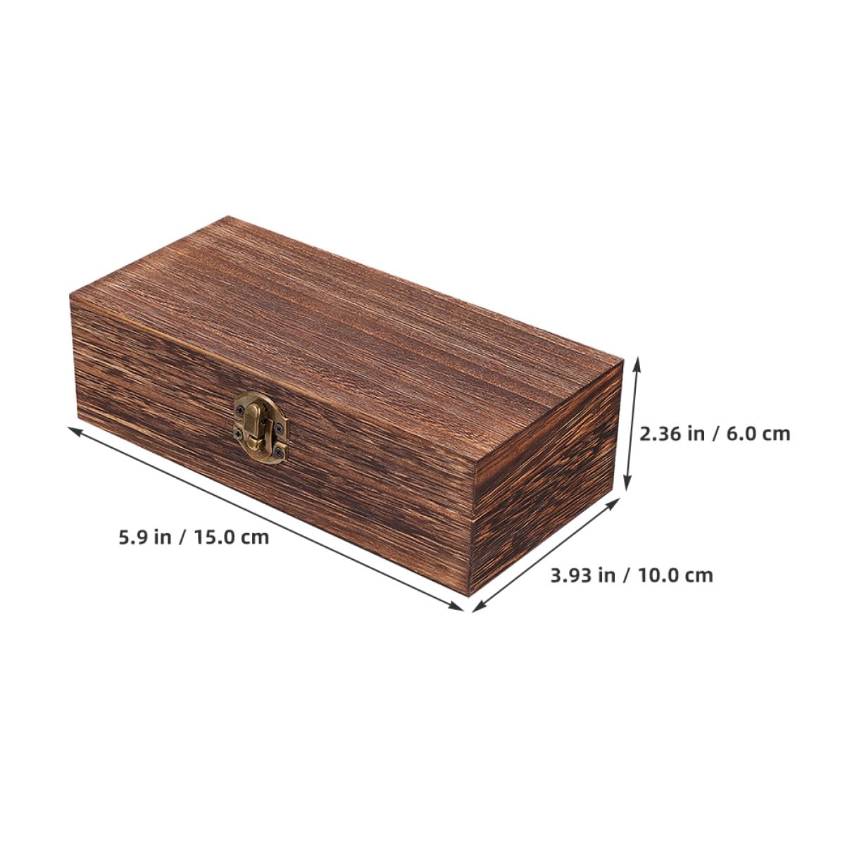 Caja de Madera Vintage Rectangular con Tapa, 2 Piezas