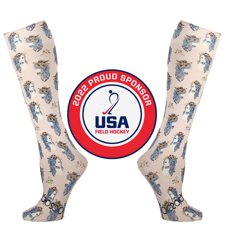 Image of Hocsocx Boho Horse Socks Performance Liner Moisture-Wicking Protection for Field Hockey, Ice Hockey, and Soccer