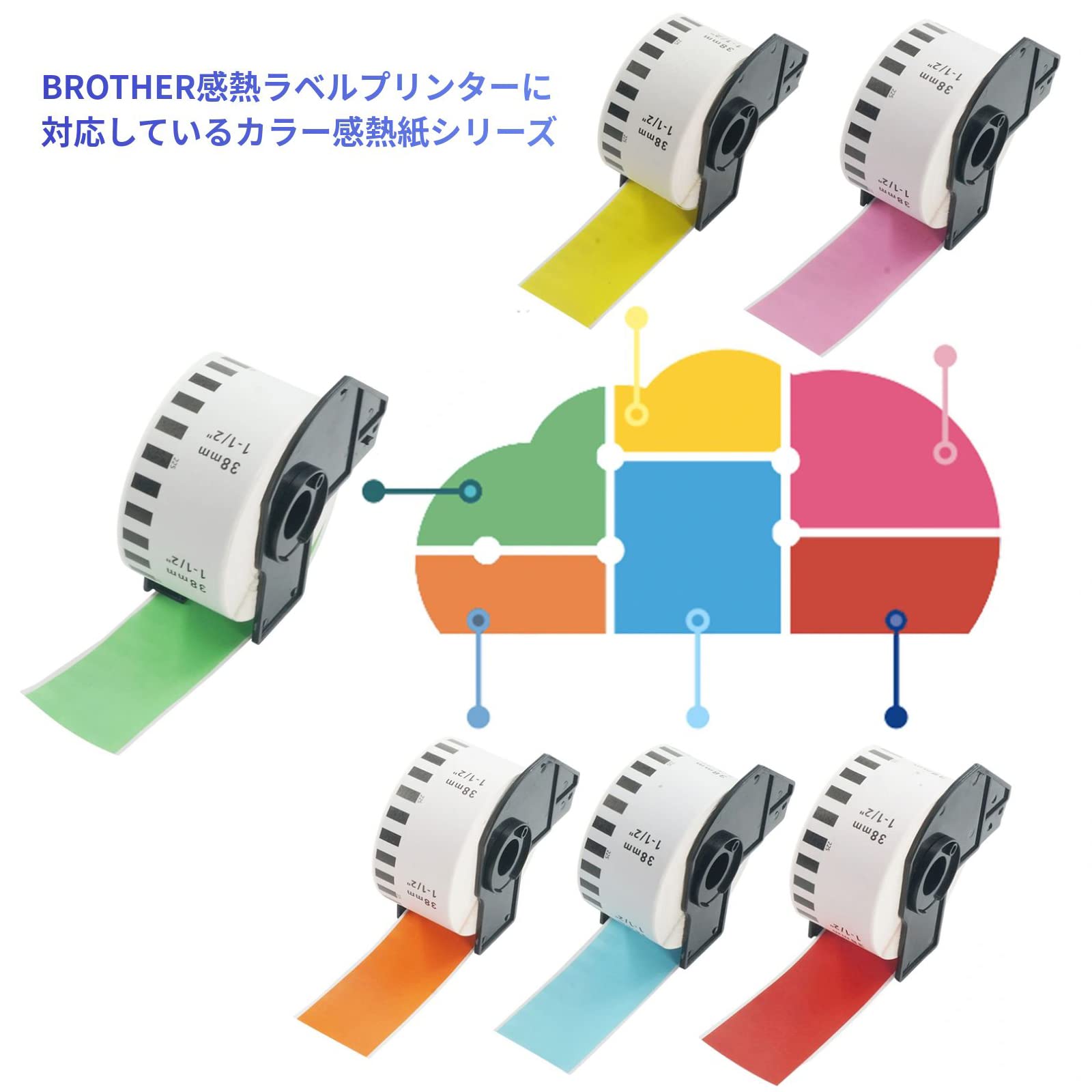 Amazon.co.jp: BETCKEY 互換の 長尺紙テープ 感熱紙 Brother用 