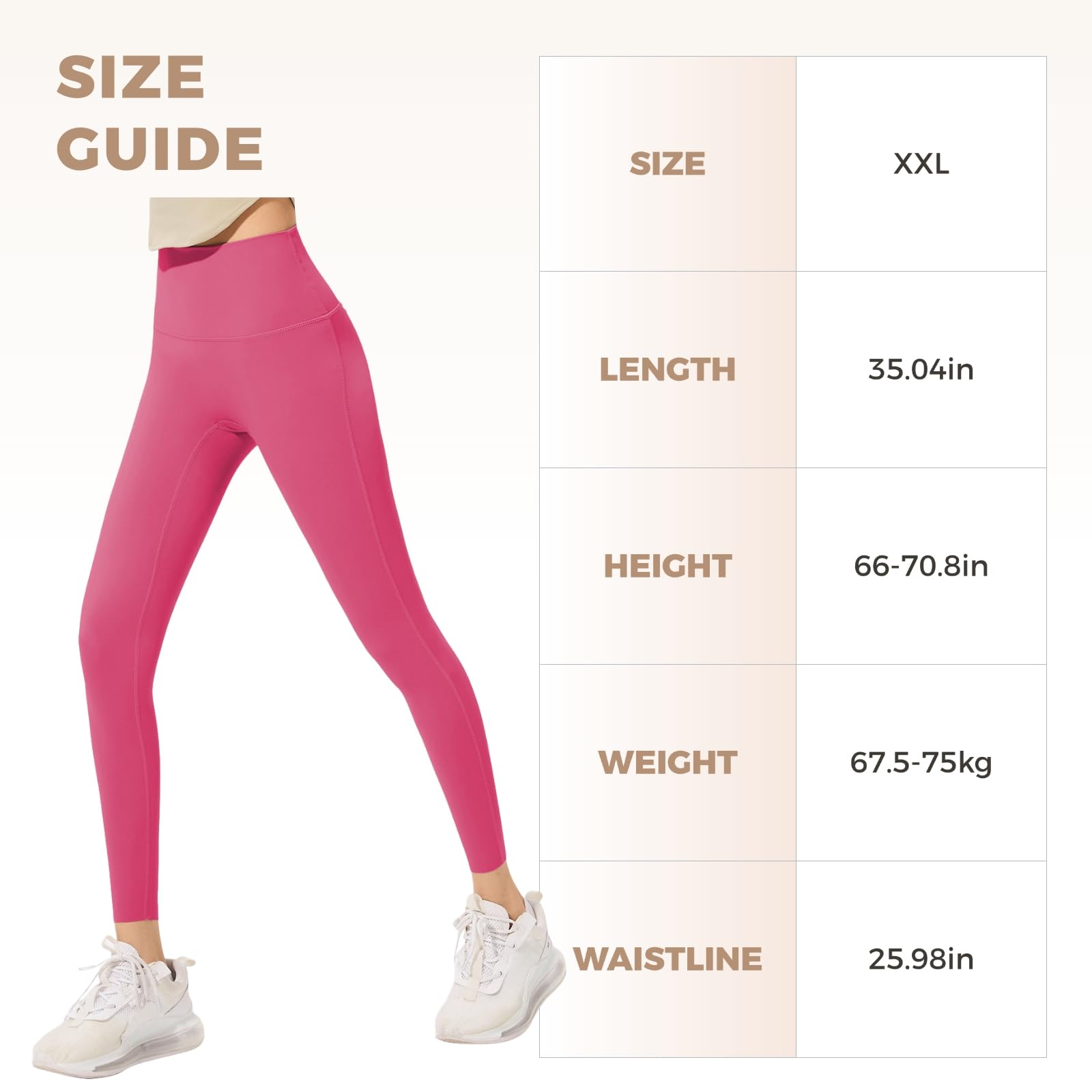 Spodnie do jogi z wysokim stanem dla kobiet, rozciągliwe legginsy treningowe, idealne do jogi i wypoczynku, pasują do wzrostu 5'6-5'11, waga 67-75 kg,