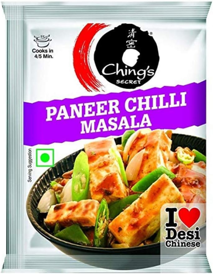 Ching's Secret Paneer Chilli Masala Taste Enhancer Taste of Indian Food Seasonings- Pack of 10 Indian Snacks