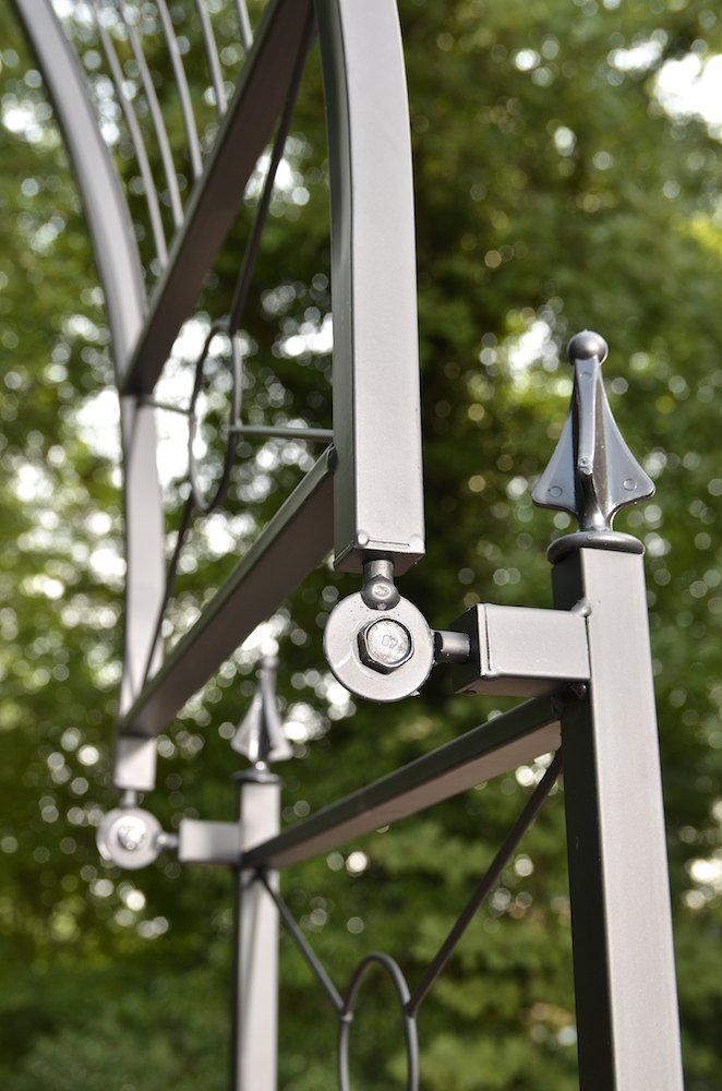 CLP Arco Da Giardino Flexi In Metallo Arco Per Piante Rampicanti Regolabile I Larghezza 110-175CM, Alt. 235-268 CM, Colore:nero