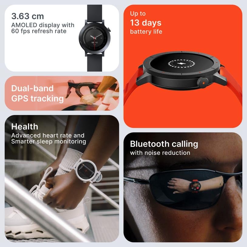 Image of CMF BY NOTHING Watch 3 Pro Smartwatch, Dark Grey | 1.43 inch AMOLED Display, Bluetooth Calling, Built-in Dual-Band GPS, 130+ Sports Modes, IP68