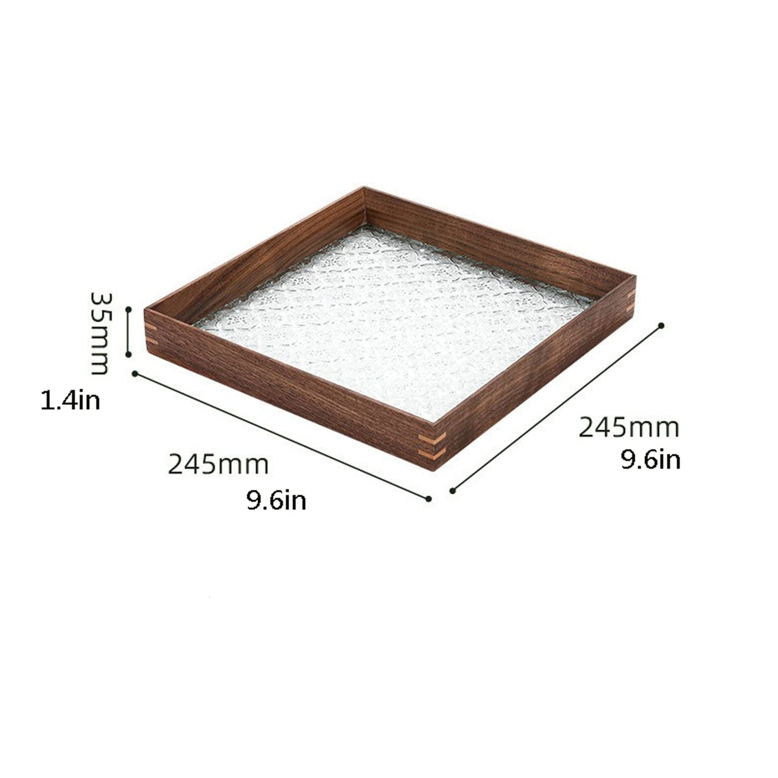Bandeja Bandeja de Madera Bandeja de Cristal Bandeja Rectangular Bandeja Retro Caja de Bandeja de Servir Bandeja de Bandeja Multifuncional Bandeja Antideslizante (Size : A)