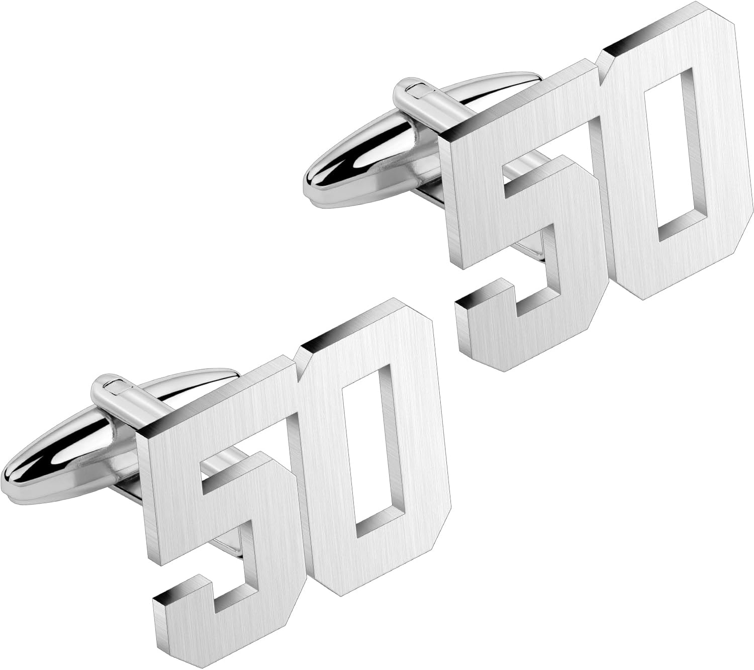 Mancornas AMITER Plateadas para Hombre con Número, Regalo Clásico