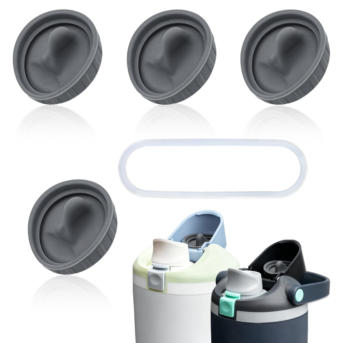 Owala FreeSip Water Bottle Replacement Parts - 1 Silicone Stopper & 1 White O-Ring Seal (Fits 19/24/32/40oz) - View #9