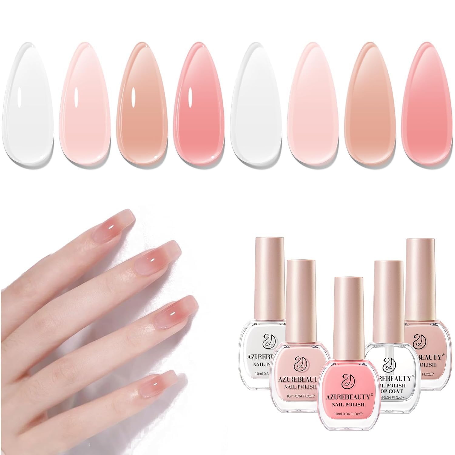 AZUREBEAUTY Jelly Sheer Nail Polish Set