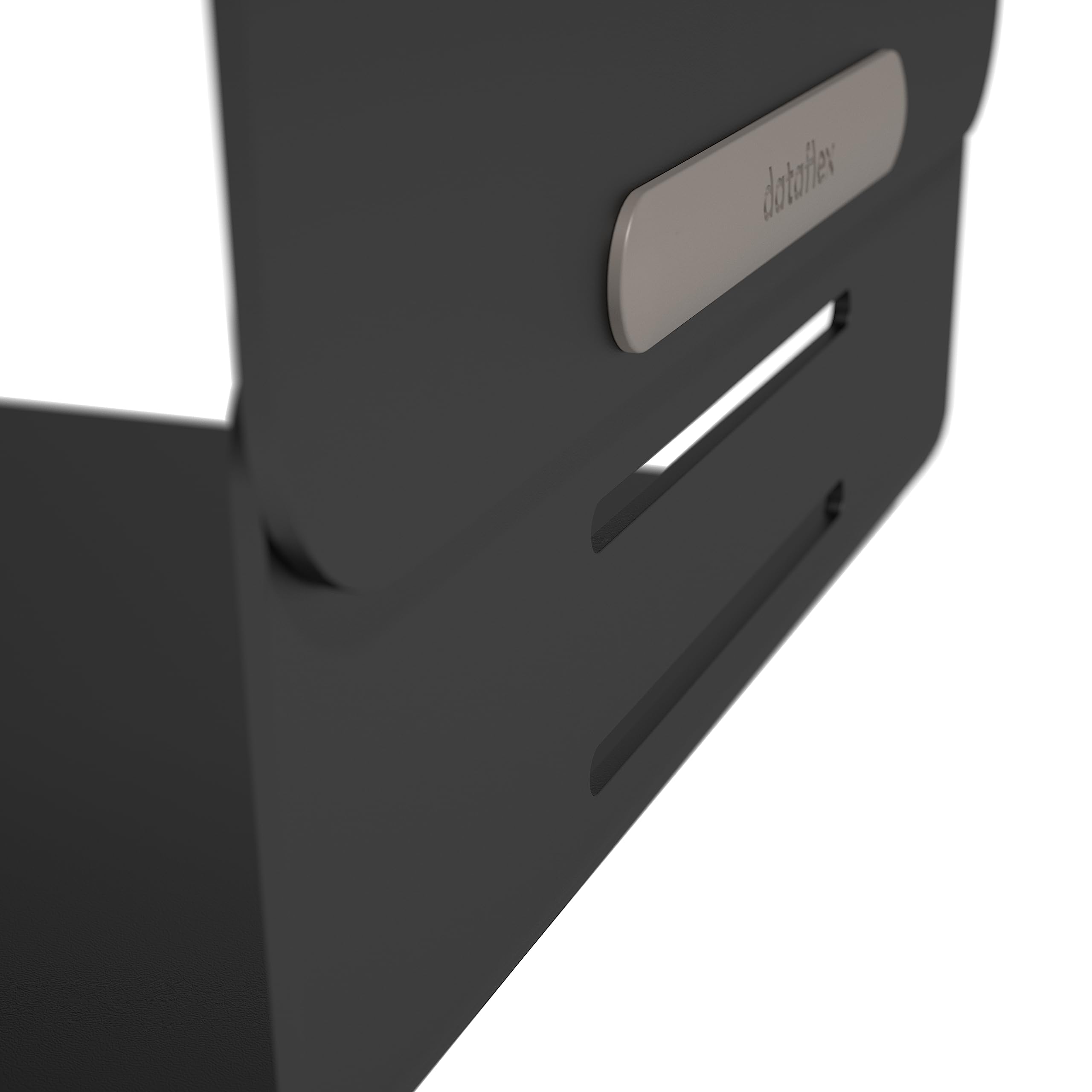 Dataflex Bento® Rialzo Monitor - Regolabile 123 Nero - Supporto per monitor con 3 regolazioni in altezza, fino a 20 kg, robusto e privo di graffi, perfetto con la cassetta porta oggetti Bento®