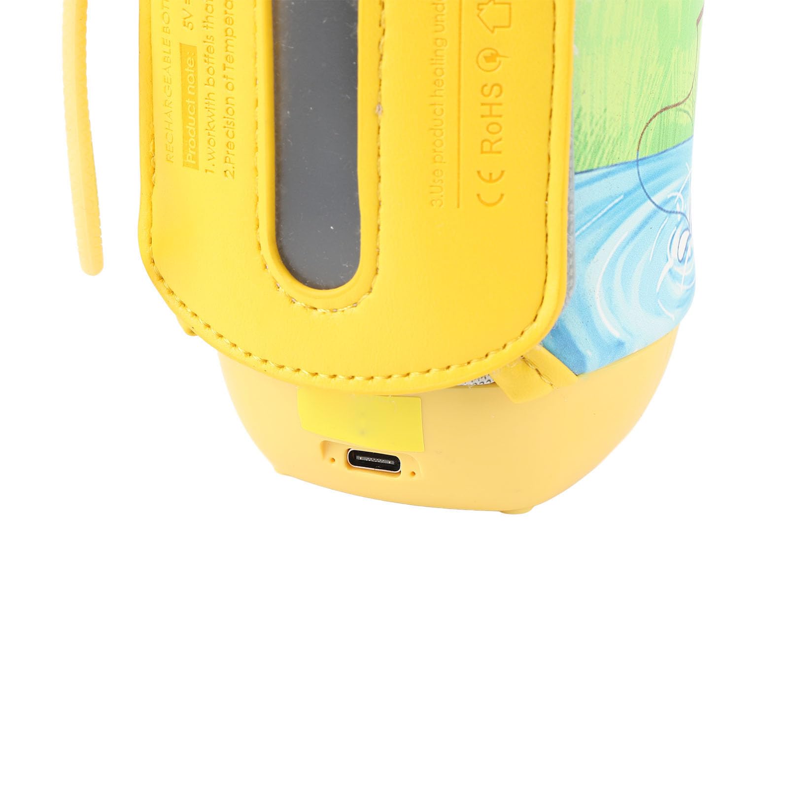 Ejoyous Scaldabiberon, Scaldalatte Portatile con ABS e Pelle PU, Riscaldamento Rapido da 2 a 5 Minuti, 7 Livelli di Temperatura Fino a 122F, Ricaricabile per Viaggi e Alimentazione Notturna