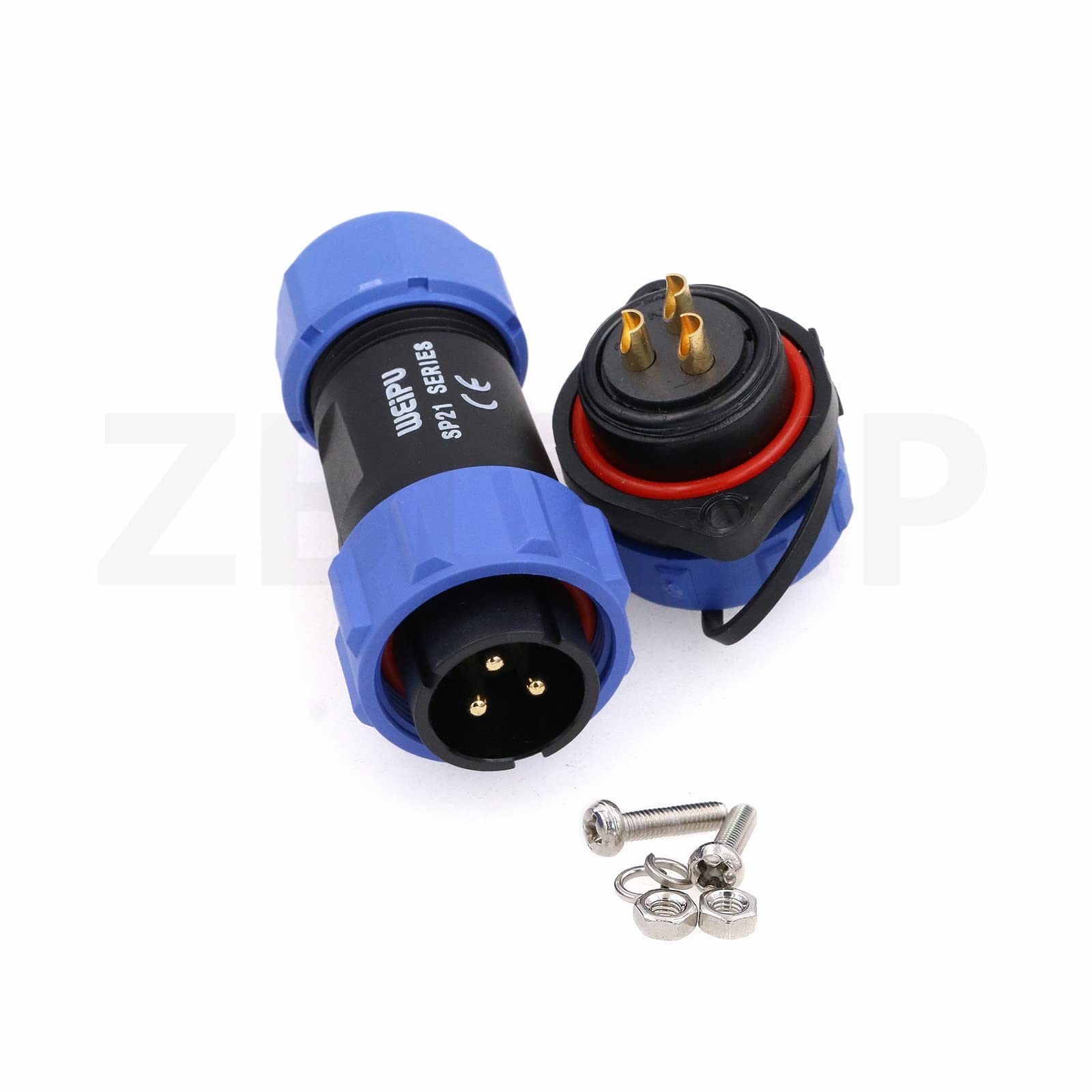 ZBLZGP WEIPU SP21 3 Pin Industrial Plastic IP68 Male Plug Female Socket Waterproof Connector Flange Cable Wire Aviation Connectors SP2110/P+SP2113/S - Image 2