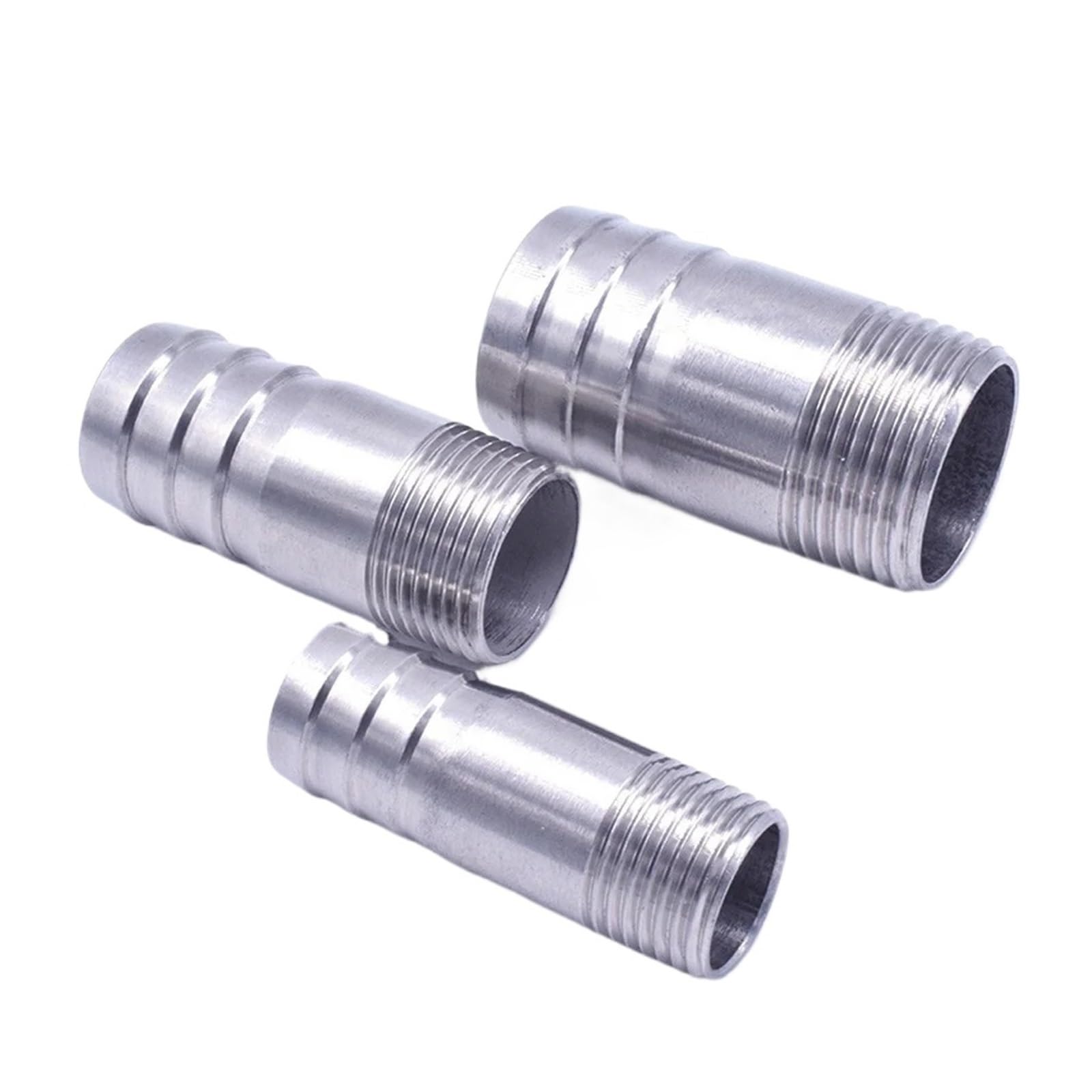 Connecteur de raccord de tuyau en acier inoxydable, 1/8 "1/4" 3/8 "1/2" 3/4 "1" 2 "3" 4 "BSP mâle, coupleur de mamelon de baril de barbe, 201 304 316(BSPT SS201,3")