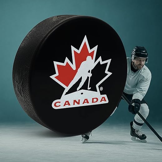 Canada Ice Hockey Pucks, High Grade Pucks Official Regulation Weight & Size for Practice & Classic Training - 6 oz Diameter 3 inch Thickness 1 inch Black Hockey Puck, Roller Hockey 1 Pack