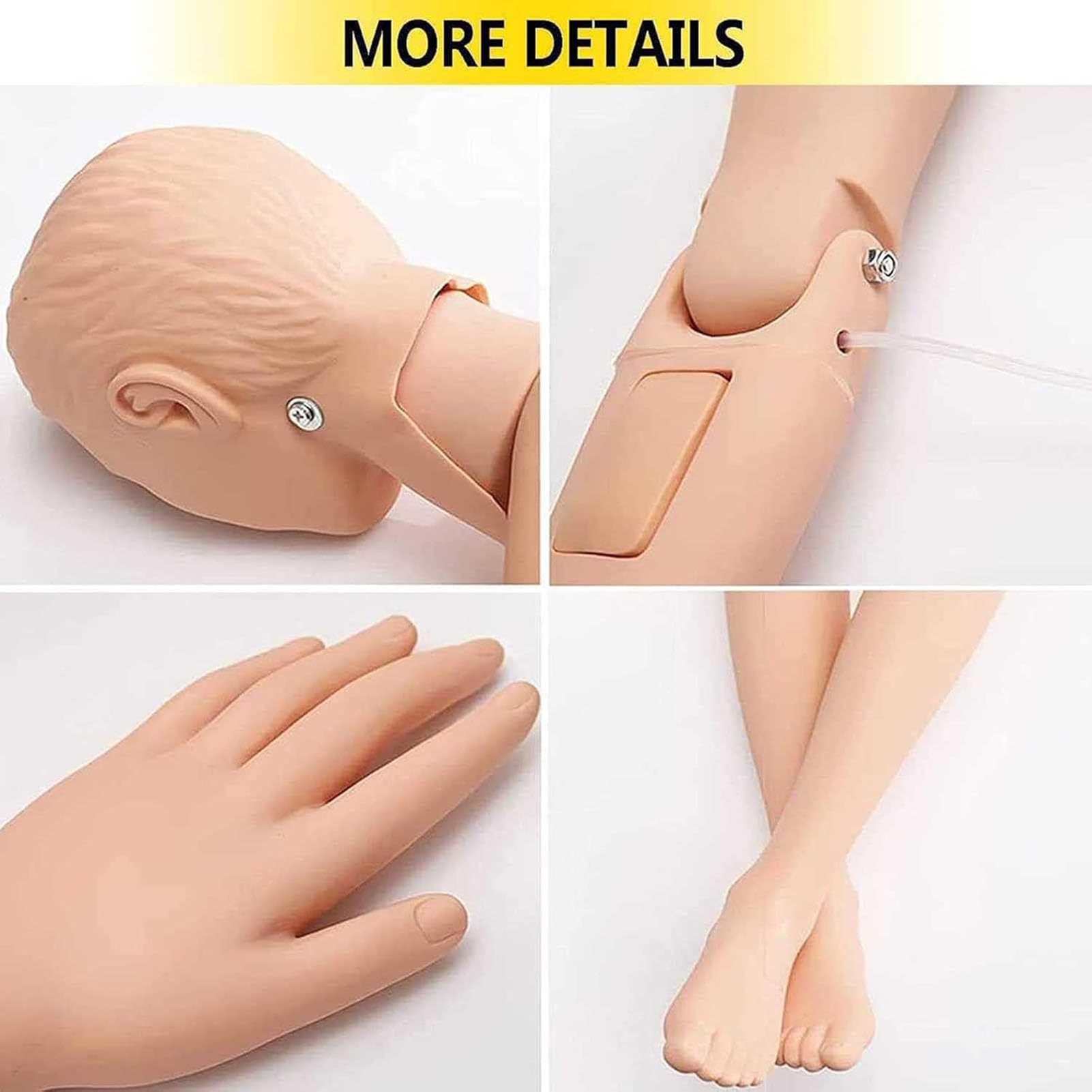 Générique Mannequin de formation en soins infirmiers Mannequin médical de formation PVC Corps entier Démonstration Mannequin humain Taille réelle 170 cm Modèle éducatif
