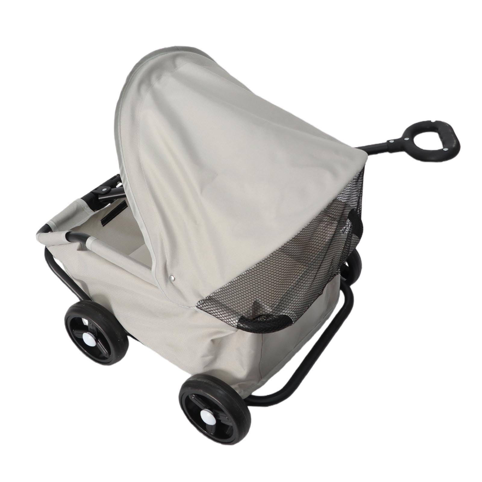 Generic Wózek dla Kota 4 Koła Wózek dla Zwierząt Łatwe Składanie do Przygód na świeżym Powietrzu Mężczyźni Kobiety Metalowa Tkanina Oxford (GRAY)