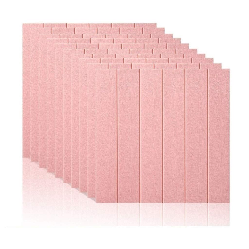 Panneaux muraux auto-adhésifs 3D en mousse antichoc et acoustique MU, coloris rose, x10