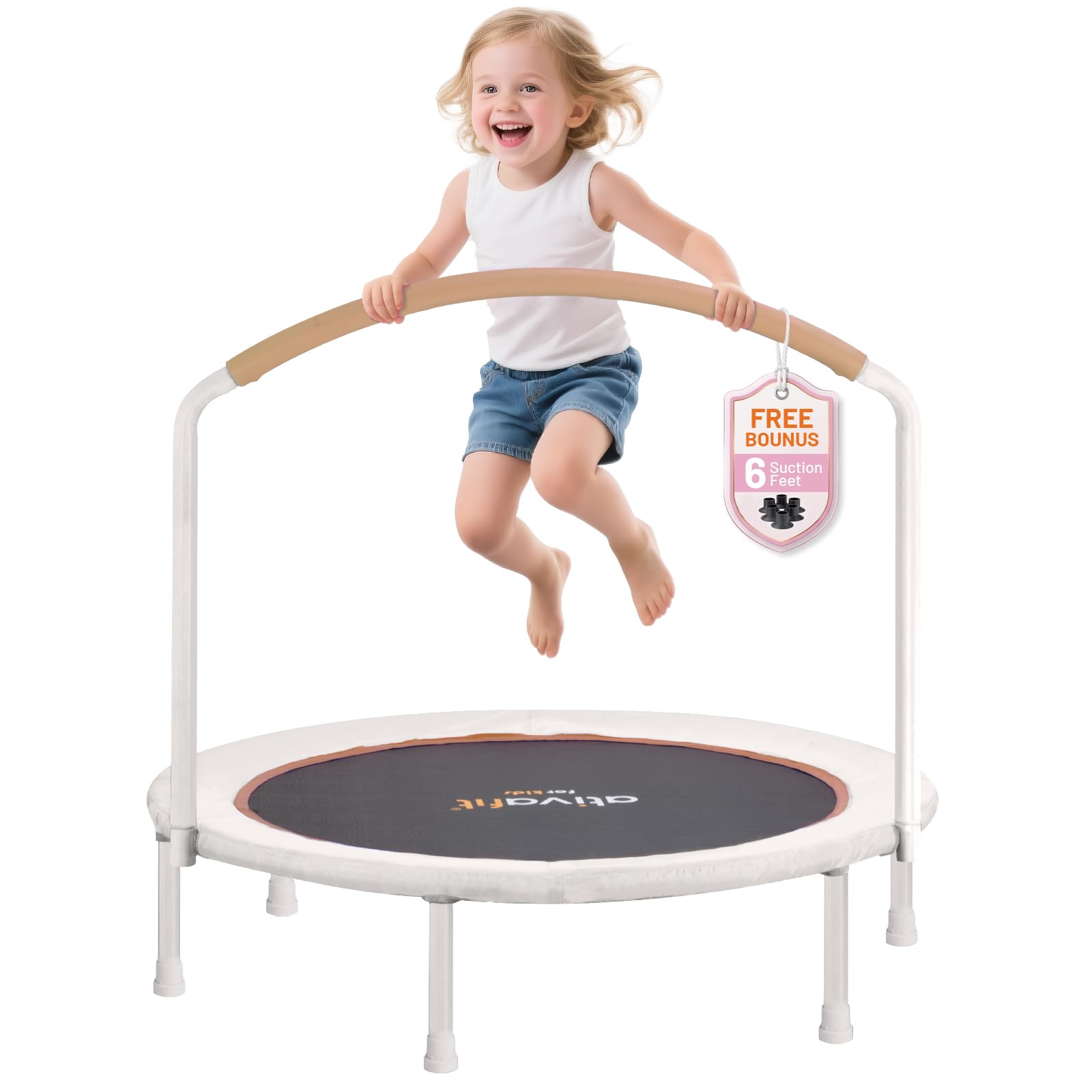 ATIVAFIT Cama elástica Fitness, Manillar Estable y suspensión con Cuerdas de Goma para la máxima Seguridad
