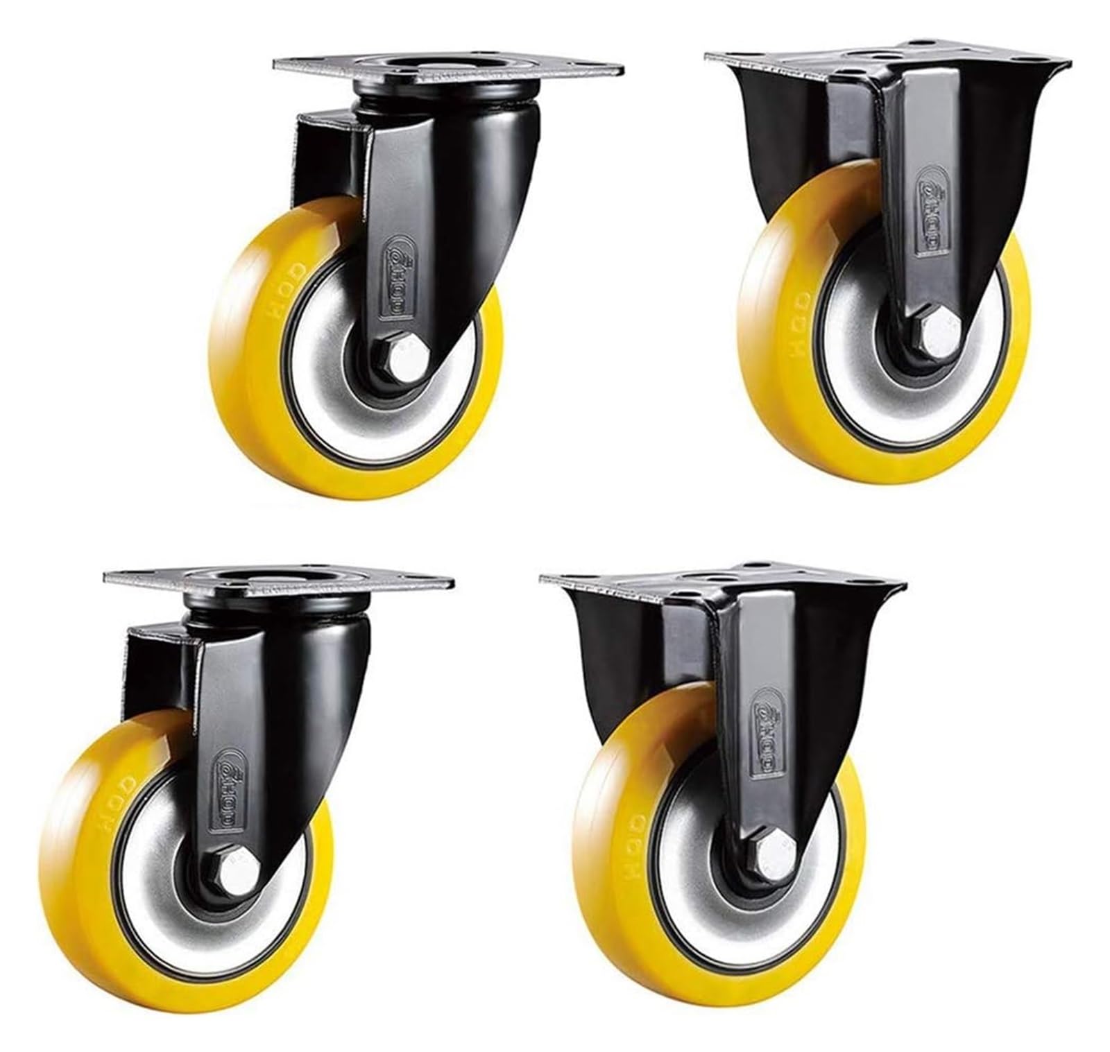 GYRAZXS Heavy Duty Rubber Swivel Wheels for Carts & Workbenches 1600Lbs Load Capacity Includes Brake Set Casters for Easy Transport & Mobility