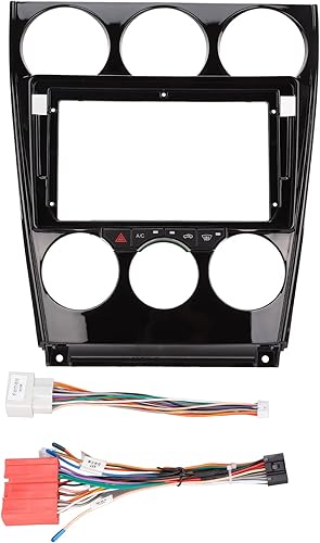 Fydun Kit de instalación para salpicadero, marco de panel de navegación estéreo de coche ABS negro para Mazda 6 2004‑2016
