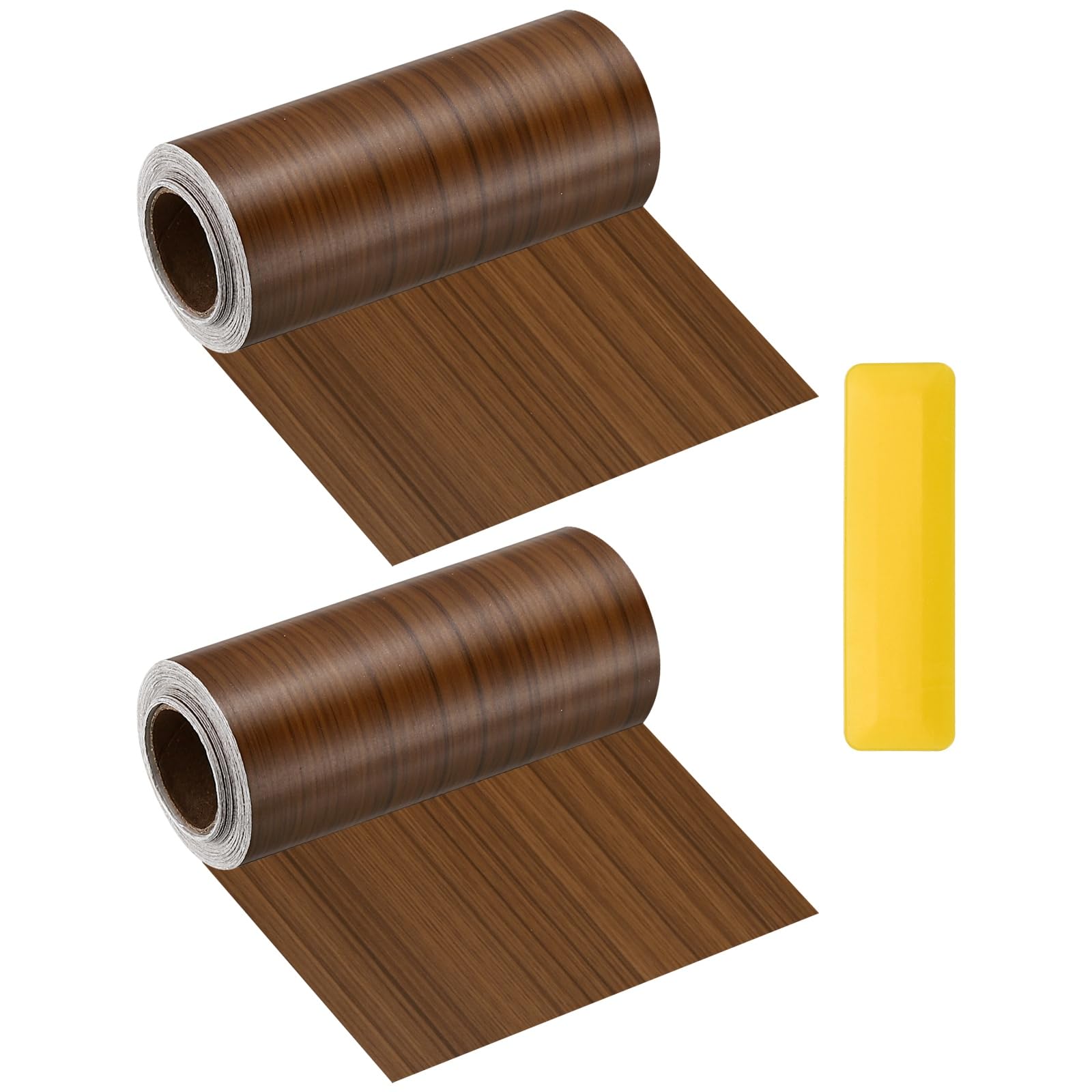 sourcing map Wood Grain Repair Tape with Scraper 12cm x 5m,Light Brown Wood