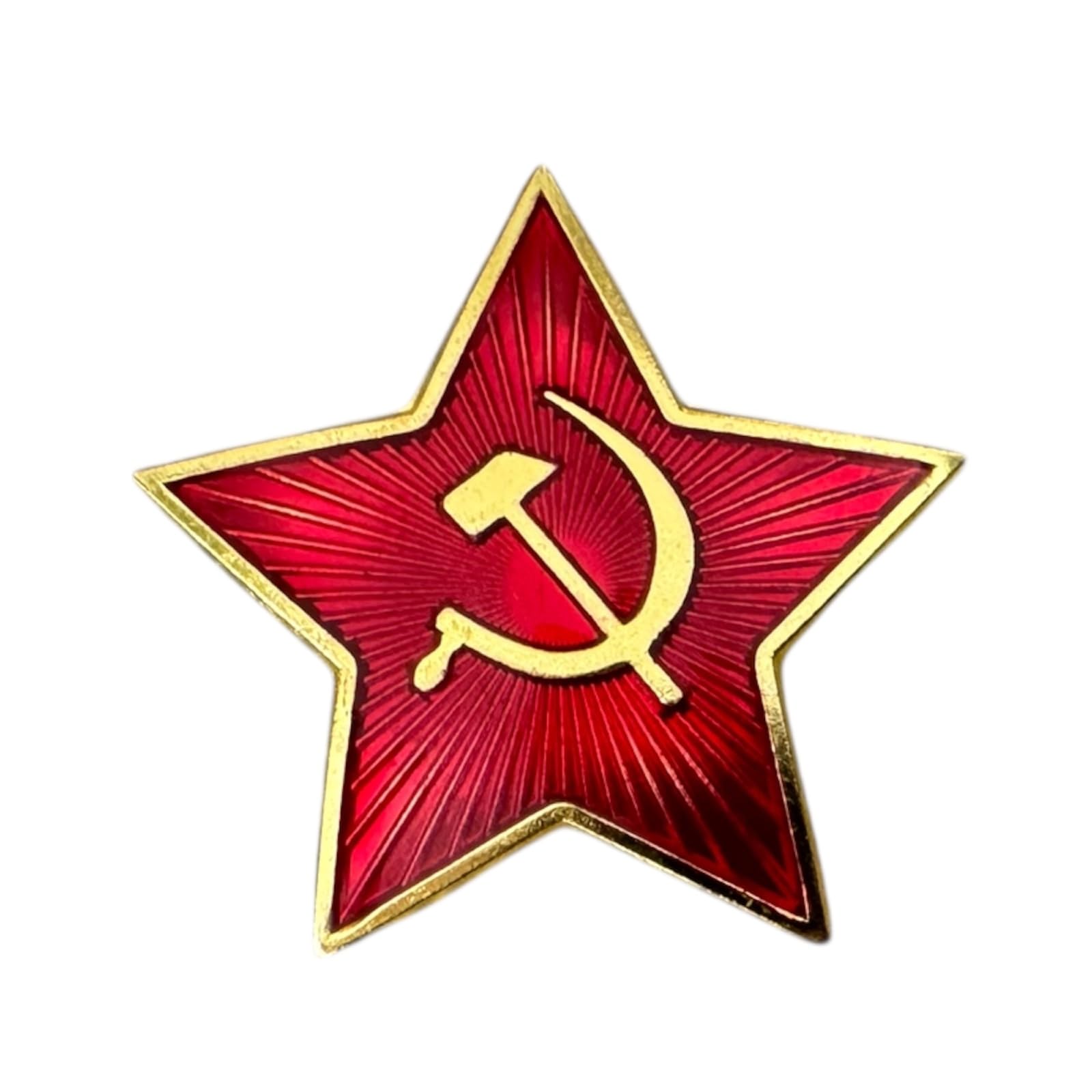 Soviet USSR Hammer and Sickle Metal Red Star 3.3 Cm Pin Badge