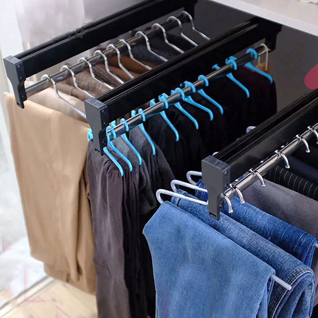 Riel extraíble para ropa para guardarropa, barra extensible para colgar en el armario, acabado de acero de 30-60 cm, perchero ajustable para ahorrar espacio (Size : 397mm/15.6inch)