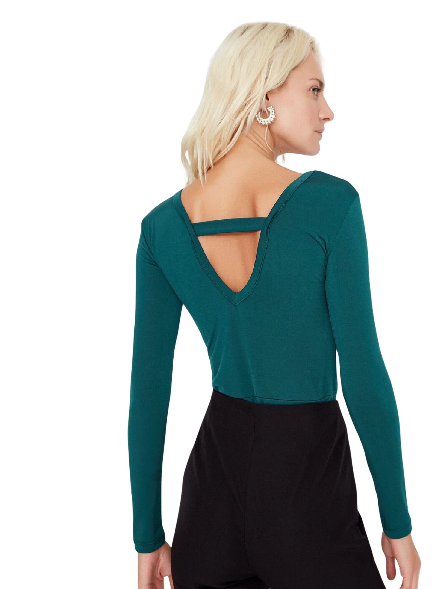 Trendyol FeMan Plain Back Detail detailed Knit Bodysuit
