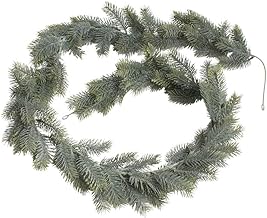 Artificial fir garland (Christmas garland) injection moulded, 120 fir tips, approx. 175 cm, green-snow-covered