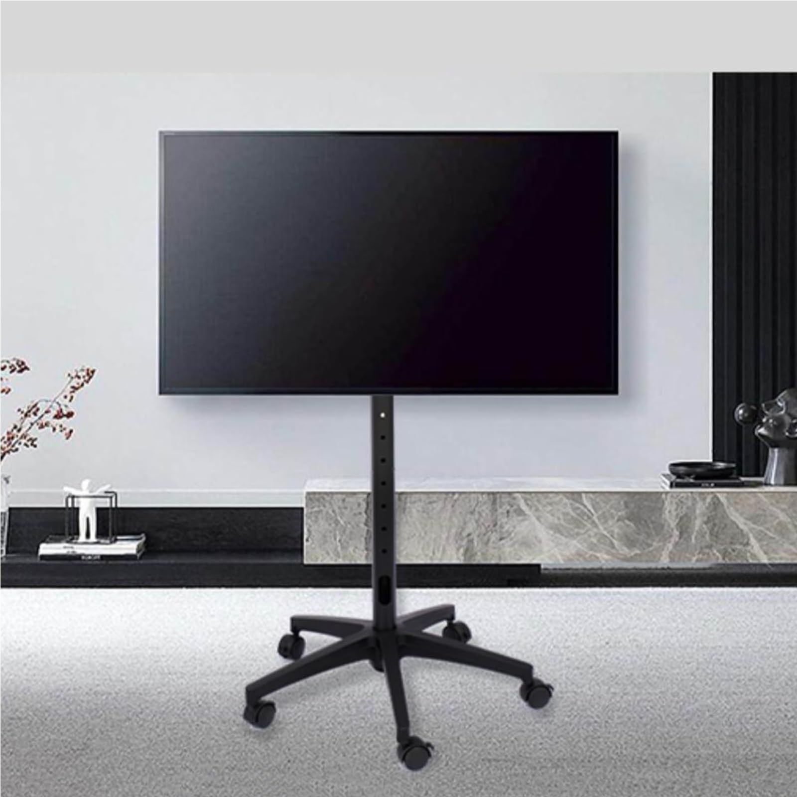 HPTHLY Conference Room Podium Universal Tv Floor Stand - Rolling/Mobile Tv Cart With Wheels, Tv Mount For 32-55 Inch Screen Tvs, Height Adjustable Floor Tv Stand, With 15° Tilt Tv St
