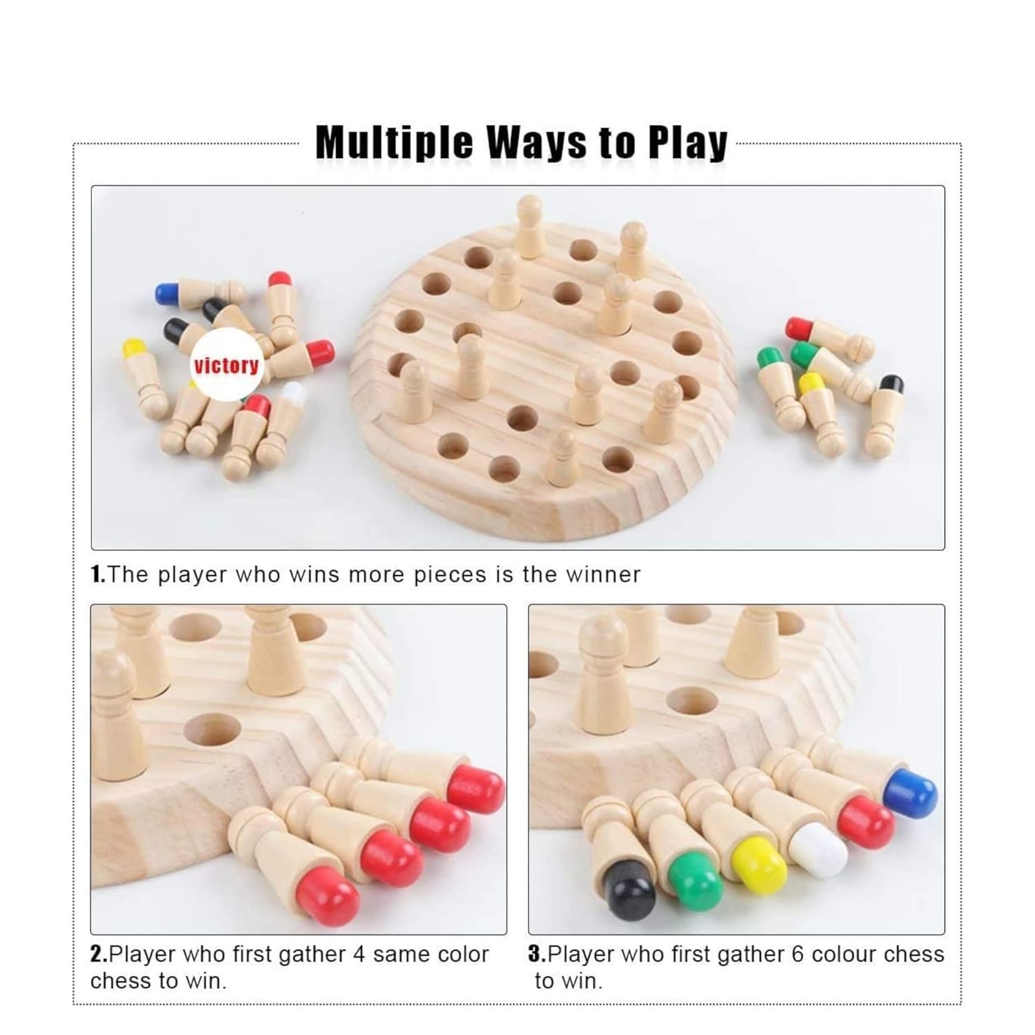 MOKRUSH Kids Geometric Shape Puzzle Matching Board Game, Colour Shape Educational Learning Toy 3