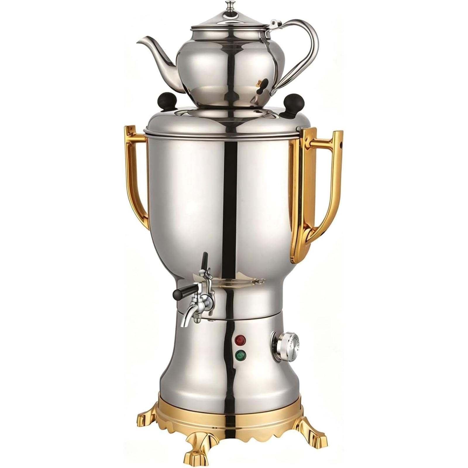 Samovar Elettrico 1800W, Macchina for Turco 4 Litri, Acciaio Inossidabile