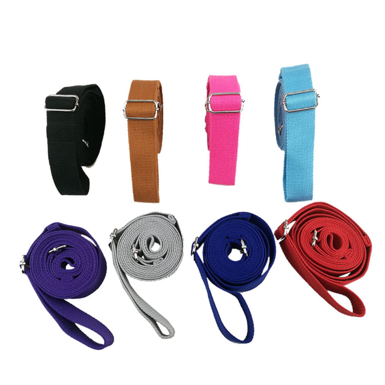 BIUDECO Cotton Yoga Strap Exercise Straps for Yoga Stretching General Fitness Pilates Soft Sturdy Metal Buckles