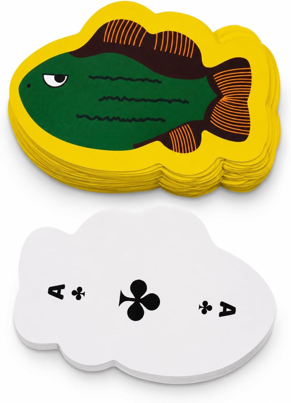 Fish Playing Cards – Waterproof Fish-Shaped Deck, Funny Novelty Poker Cards for Adults, Unique Card Game Gift for Fishing Lovers, Camping, Travel & Game Night
