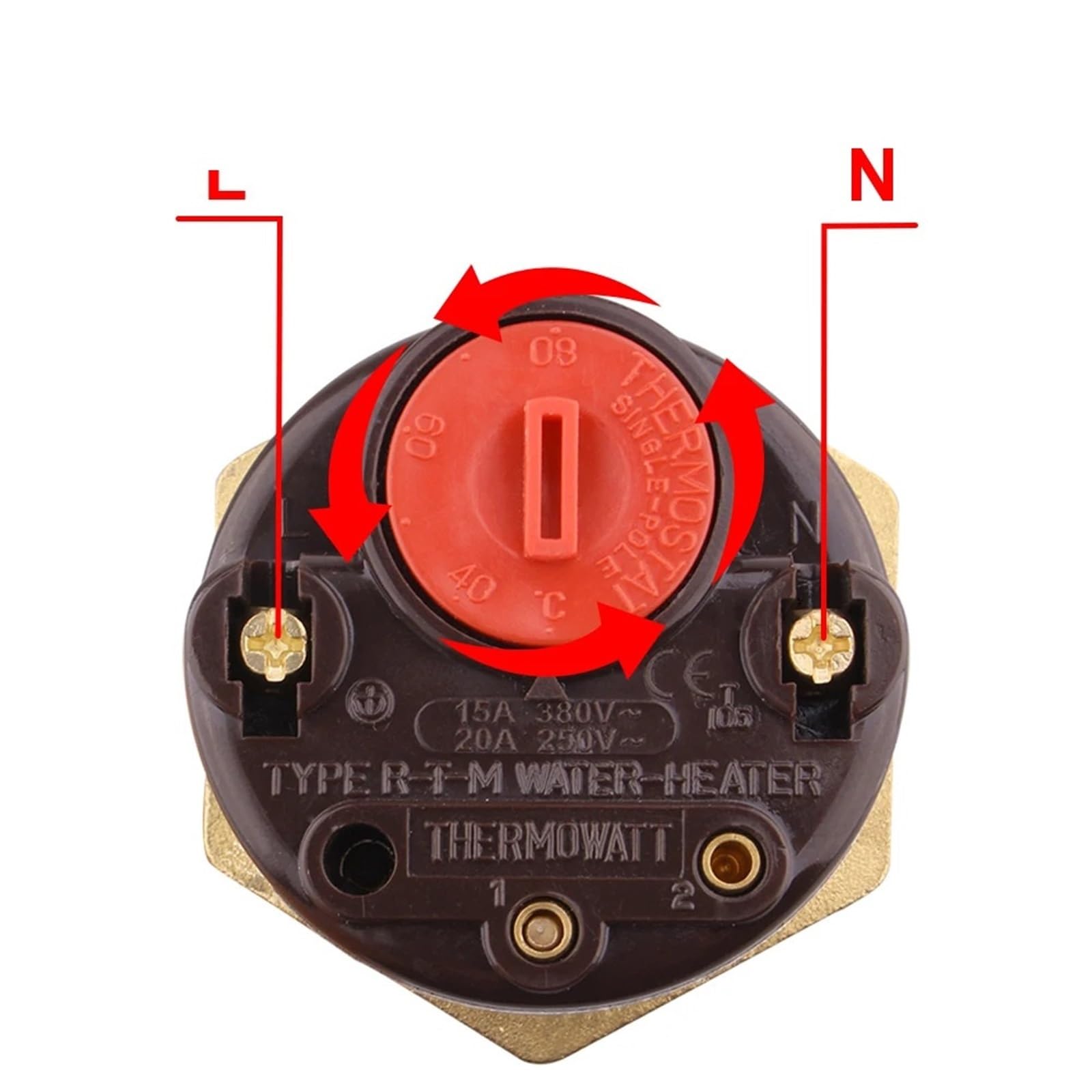Calentador de agua eléctrico DN32 con interruptor control temperatura termostato elemento calefactor 220V 1.5KW 2KW 3KW Uds(1.5kw)