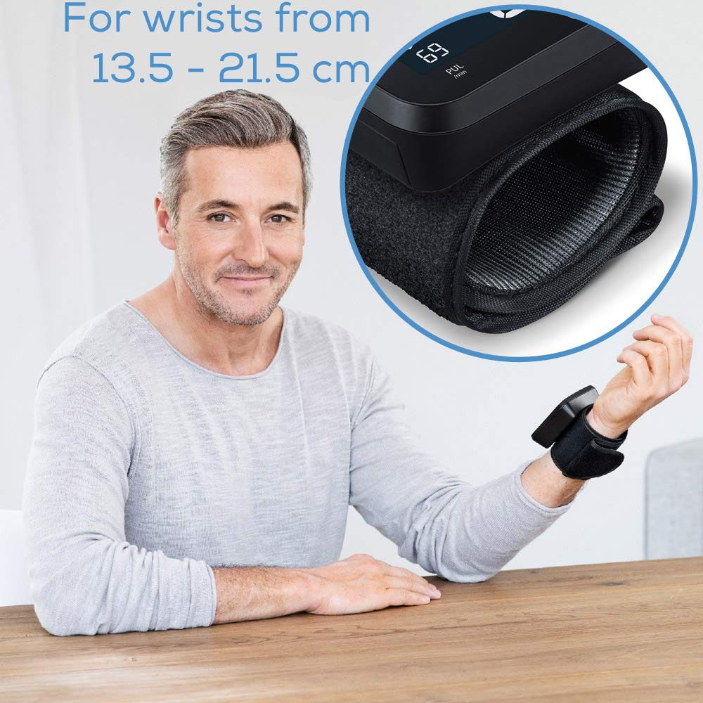 Beurer BC 54 Misuratore di pressione da polso, tecnologia di gonfiaggio, indicatore di rischio colorato & PO 30 Saturimetro per il Monitoraggio della Saturazione di Ossigeno nel Sangue