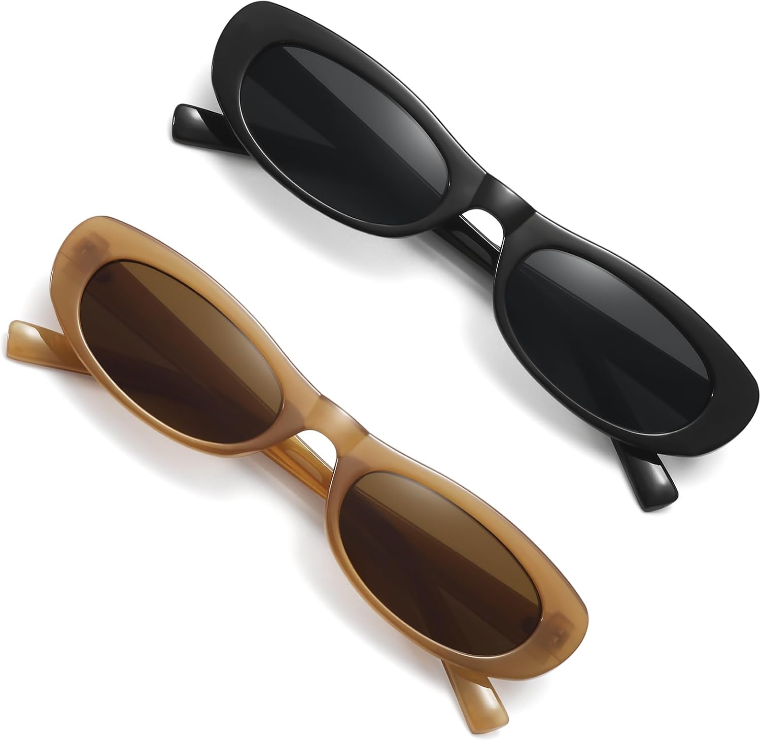 STORYCOAST Narrow Retro Oval Sunglasses for Women UV400, Elegant Chic Shades for Vacation, Shopping, Special Events