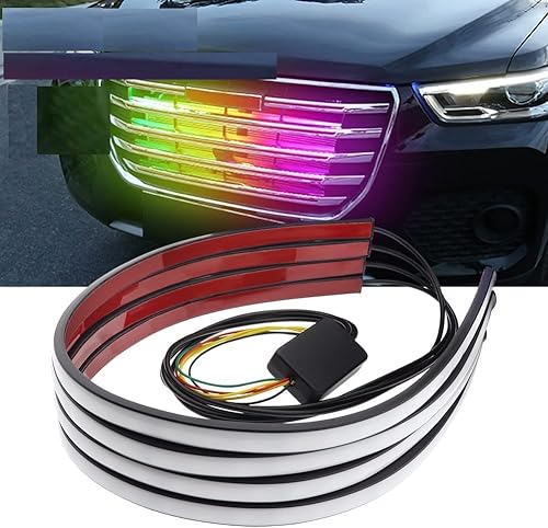 Miniatura 8 de 2 tiras de luces LED para camión de 59 pulgadas, luz blanca para estriboluz de bienvenida, luz de señal de giro ámbar 3 en 1, luces de marcador