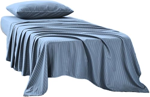 Miniatura 35 de Kingnex Juego de sábanas a rayas para sofá cama tamaño Queen para sofá cama, suave, doble cepillado, 4 piezas, funda de almohada